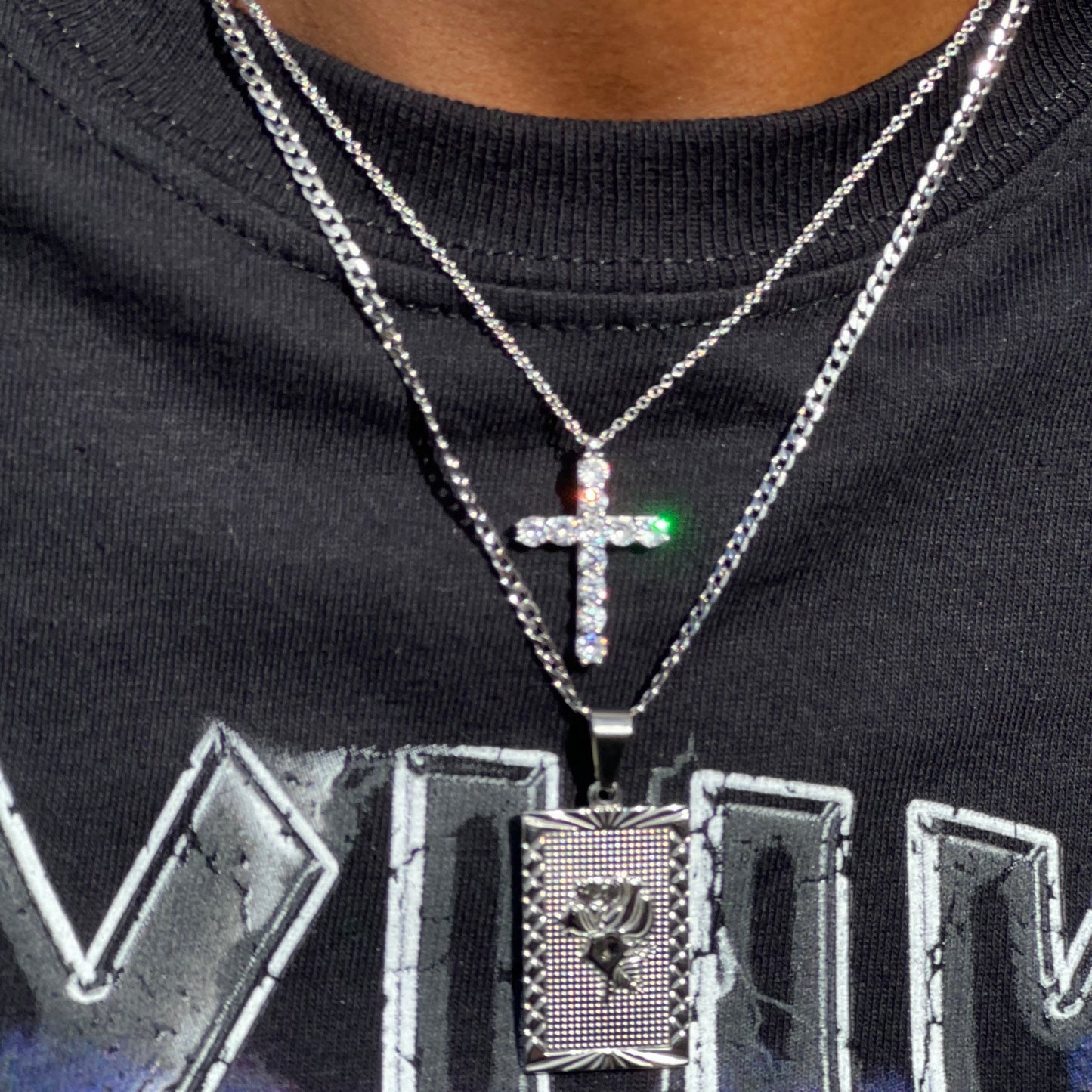 Stainless steel silver layered necklaces