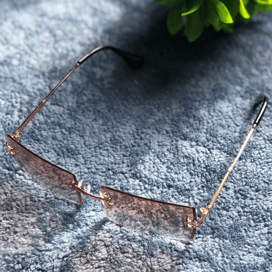 square rimless sunglasses womens